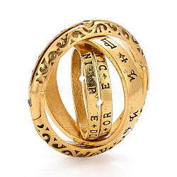 Astronomical Sphere Ball Alloy Foldable Finger Ring, Cosmic Rotatable Ring for Calming Worry Meditation, Antique Golden, US Size 7 1/4(17.5mm)(FIND-G034-01AG)