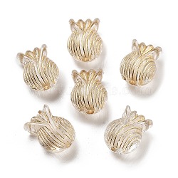 Metal Enlaced Transparent Acrylic Beads, Golden Plated, Wallet, Clear, 11.5x9x6.5mm, Hole: 1mm(X-MACR-M045-08)