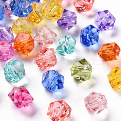 Transparent Acrylic Beads, Faceted, Polygon, Mixed Color, 8x10x9mm, Hole: 1.6mm, about 1300pcs/500g(TACR-S154-15B)