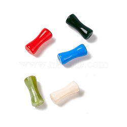 Opaque Acrylic Beads, Bamboo Stick, Mixed Color, 12.5x5.2mm, Hole: 1.2mm(OACR-C009-09)