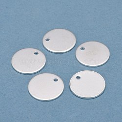 304 Stainless Steel Charms, Stamping Blank Tag, Flat Round, Silver, 15x1mm, Hole: 1.2mm(X-STAS-H436-66S-15mm)