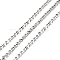 304 Stainless Steel Faceted Curb Chains, Soldered, with Spool, Stainless Steel Color, 3.5x2x0.5mm, about 10m/Roll(CHS-G027-07P)