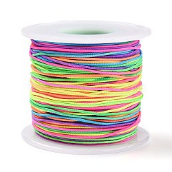 Round Polyester Elastic Cord, Adjustable Elastic Cord, with Spool, Colorful, 0.8mm, about 54.68 Yards(50m)/Roll(EC-YWC001-05-C)