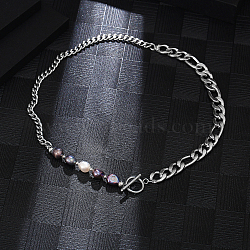 Stainless Steel Baroque Pearl Necklace for Unisex(EU6768)