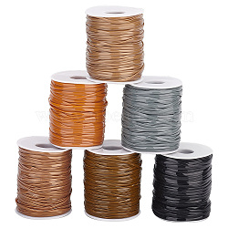 Elite 6 Rolls 6 Styles 50M Flat PVC Cords, for Jewelry Making, Mixed Color, 2.2~2.3mm, about 54.68 Yards(50m)/Roll, 1 Roll/style(OCOR-PH0002-55)