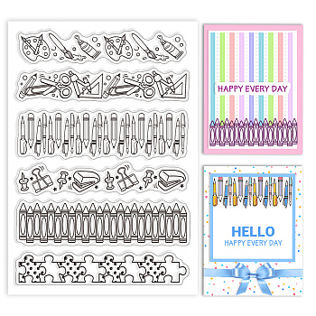 Custom PVC Plastic Clear Stamps, for DIY Scrapbooking, Photo Album Decorative, Cards Making, Tool, 160x110x3mm