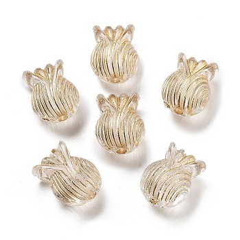 Metal Enlaced Transparent Acrylic Beads, Golden Plated, Wallet, Clear, 11.5x9x6.5mm, Hole: 1mm