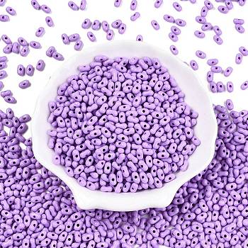 Opaque Acrylic Beads, Peanut, Lilac, 6.5x4x3mm, Hole: 1.5mm, about 9998pcs/500g