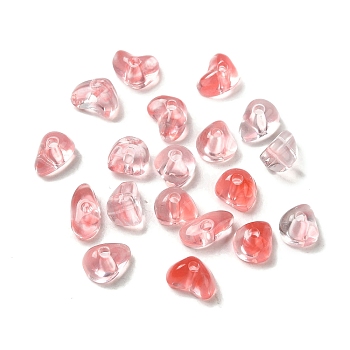 Transparent Acrylic Beads, Nuggets, Tomato, 4.3~5.8x7.6~8.5x3.8~4.7mm, Hole: 1.6mm, about 4200pcs/500g