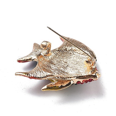 Marine Organism Alloy Rhinestone Brooches(JEWB-Z034-03G-01)-2