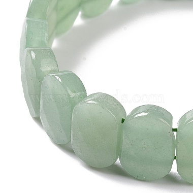 Pulsera elástica con cuentas ovaladas de aventurina verde natural(G-E010-01H)-3