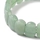 Овальный эластичный браслет из бусин из натурального зеленого авантюрина(G-E010-01H)-3