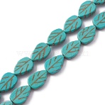 Synthetic Turquoise Beads Strands, Teardrop, 13x9x3mm, Hole: 1.4mm, about 30pcs/strand, 15.35 inch(39cm)(G-WH0021-03)