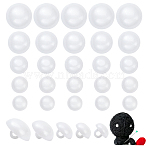 200Pcs 5 Styles Plastic Doll Eyes Washers, Craft Eyes Accessories, for Crochet Toy and Stuffed Animals, WhiteSmoke, 10~17x9.5~12mm, Hole: 3~3.5mm, 40pcs/style(FIND-PH0021-74)