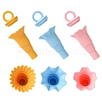 Silicone Ice Cream Cone Ice Pop Holder Sets, Ice Pop Holder, Mixed Color, 125x70~80mm, 3pcs/set(DIY-CJC0006-20)