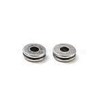 Brass Beads, Disc, Rack Plating, Long-Lasting Plated, Lead Free & Cadmium Free, Antique Silver, 6x2mm, Hole: 2mm(KK-CBADC51-05AS)