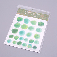 Waterproof PVC Creative Sticker, Water Color Polka Dot Pattern, Green, 16x10x0.5cm, 2pcs/bag(DIY-WH0195-38C)