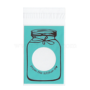 Rectangle OPP Cellophane Bags, Medium Turquoise, 13x6.9cm, Unilateral Thickness: 0.035mm, Inner Measure: 9.9x6.9cm, about 95~100pcs/bag(OPC-I005-05C)