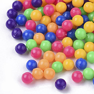 Opaque Acrylic Beads, No Hole/Undrilled, Round, Mixed Color, 3mm, about 31000pcs/500g(MACR-N008-16B)