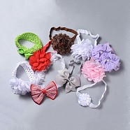 Elastic Polyester Baby Headbands for Girls, Hair Accessories, Bowknot, Mixed Color, 75~115mm(OHAR-MSMC001-03)