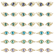 36Pcs 12 Styles Evil Eye Alloy Cabochons, with Resin, Nail Art Decoration Accessories, Golden, Mixed Color, 8.5x17x3.5mm, 3pcs/style, 6styles; 11x17.5x3.5mm,3pcs/style, 6styles(MRMJ-HY0002-41)