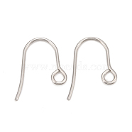 Tarnish Resistant 316 Surgical Stainless Steel Earring Hooks, Ear Wire, with Horizontal Loop, Stainless Steel Color, 15x12x0.7mm, Hole: 2mm(X-STAS-A056-11P)