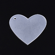Transparent Acrylic Big Pendants, Heart, Clear, 46x52.5x2.5mm, Hole: 2.5mm(TACR-S137-02)