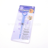 Plastic Medicine Feeding Needle Tubing, with Replaceable Needle Heads, Pet Supplies, Dodger Blue, 32~146x59x8x15mm, Hole: 4mm and 7mm, 3pcs/set(AJEW-WH0152-76B)