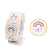 Round Thank You Theme Paper Stickers, Self Adhesive Roll Sticker Labels, for Envelopes, Bubble Mailers and Bags, Rainbow Pattern, 2.5x0.01cm, 500pcs/roll(DIY-B041-29)