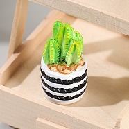 Dollhouse Accessories, Simulation Mini Resin Cactus Vase Model, Lime Green, 32x17mm(PW-WG75923-02)