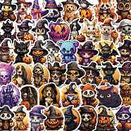 Halloween PVC Self Adhesive Stickers, Waterproof Decals, for Suitcase, Skateboard, Refrigerator, Helmet, Mobile Phone Shell, Colorful, 40~60mm, 50pcs/set.(STIC-PW0017-08)