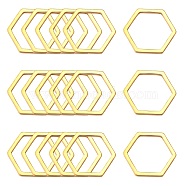 304 Stainless Steel Linking Ring, Hexagon, Golden, 13.5x12x0.8mm(X-STAS-S079-26B)