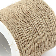 Jute Cord, Jute String, Jute Twine, 1 Ply, for Jewelry Making, Tan, 1mm, about 109.36 yards(100m)/roll(OCOR-Q002-01E)
