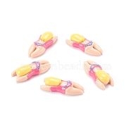 Resin Cabochons, Swimming Girl, Yellow, 29x11x7mm(CRES-M007-01E)