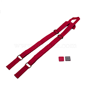 Nylon Backpack Straps, with Zinc Alloy Regulator and PU Shims, for Bag Straps Replacement Accessories, Dark Red, 55~98x3.2cm(FIND-TAC0007-05B)