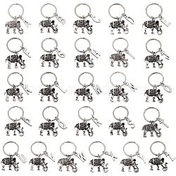 Nbeads Elephant Stitch Markers, Letter Stitch Marker Charms, for Knitting Weaving Sewing Accessories Handmade Jewelry, Antique Silver, 4.5cm, 26pcs/set(KEYC-NB0001-37)