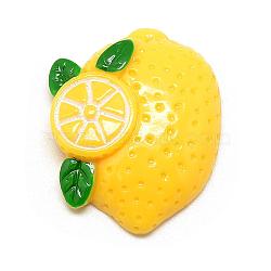 Resin Decoden Cabochons, Lemon, Yellow, 32x26x7mm(CRES-S300-33)