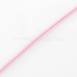Elastic Round Jewelry Beading Cords Nylon Threads, Pink, 1.2mm, about 100yards/roll(300 feet/roll)(NWIR-L003-C-14)