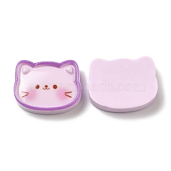 Cute Cartoon Animal Opaque Resin Cabochons, Cat Shape, 19x24x6mm(RESI-C034-05E)