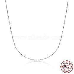 925 Sterling Silver Satellite Chains Necklaces, Platinum, 18.90 inch(48cm)(HR8525-6)