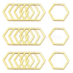 304 Stainless Steel Linking Ring, Hexagon, Golden, 13.5x12x0.8mm(X-STAS-S079-26B)