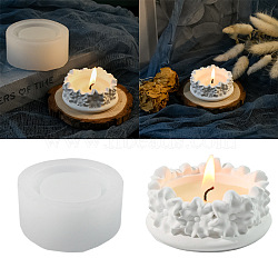 Flower DIY Candle Holder Silicone Molds, Resin Casting Molds, for UV Resin & Epoxy Resin Craft Making, White, 70x66x34mm(PW-WG9D31E-01)