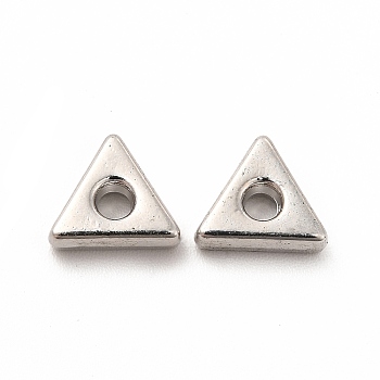 Alloy Beads, Long-Lasting Plated, Cadmium Free & Lead Free, Triangle, Platinum, 6x8x2.5mm, Hole: 1.8mm