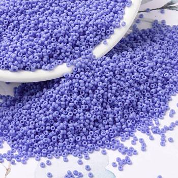 MIYUKI Round Rocailles Beads, Japanese Seed Beads, (RR417L) Opaque Periwinkle, 15/0, 1.5mm, Hole: 0.7mm, about 5555pcs/bottle, 10g/bottle