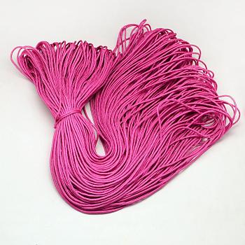 Polyester & Spandex Cord Ropes, 16-Ply, Camellia, 2mm, about 109.36 yards(100m)/bundle