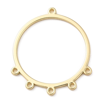Brass Chandelier Component Links, Connector, Golden, Round, 23x20x1mm, Hole: 0.9mm