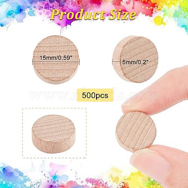 Beech Wooden Round Pieces(WOOD-WH0119-05A)-2