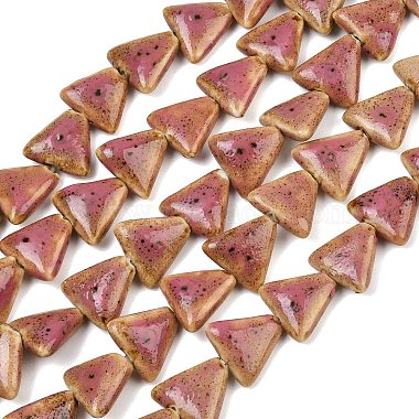 Glazed Porcelain Triangle Beads Strands(PORC-B002-01-01)-1