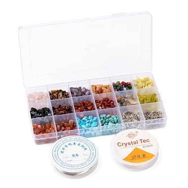 DIY Mixed Stone Chip Beads Jewelry Set Making Kit(DIY-FS0002-35)-5