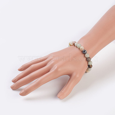 Natural Flower Amazonite Stretch Bracelets(BJEW-JB03683-02)-4